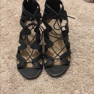 Torrid lace up wedges (size 8 wide)